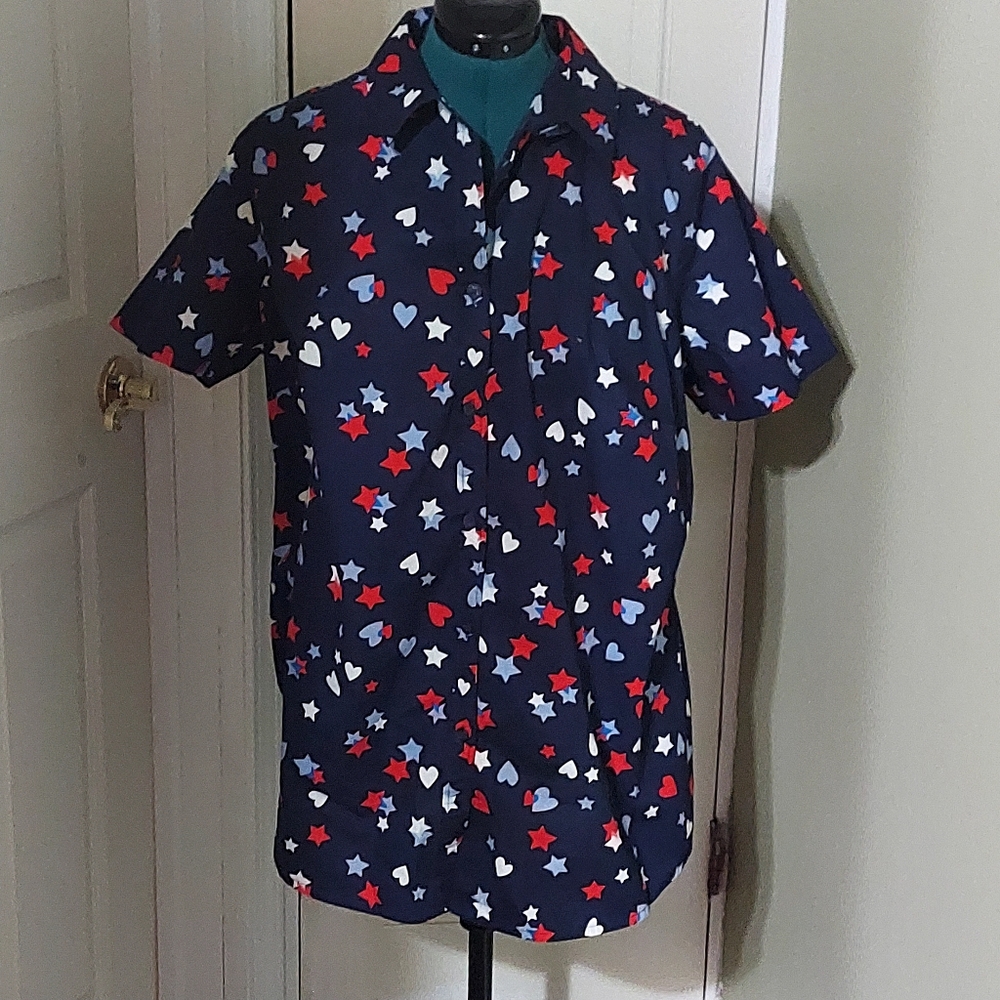 Woman Within Red, White & Blue Shirt - Picture 12 of 12